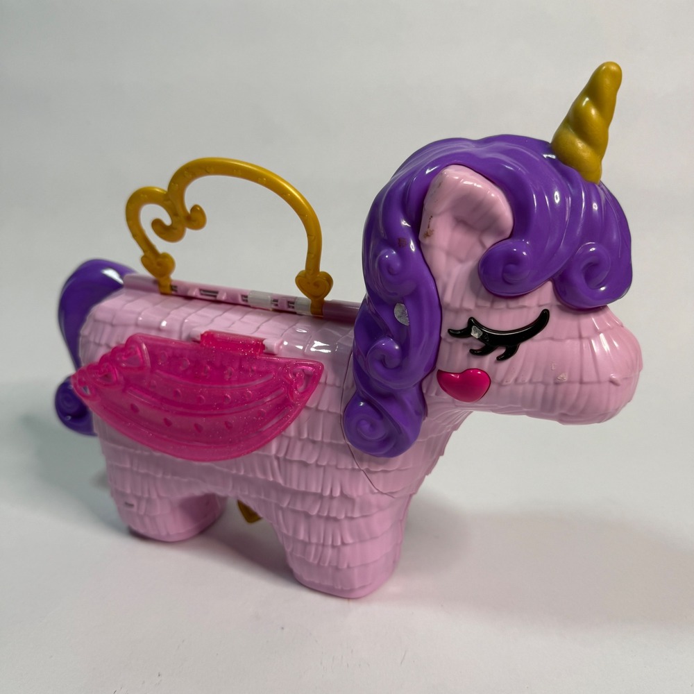 Mattel Polly Pocket Unicorn Party Piñata Compact Playset Pink Purple‎ 2020 GVL88